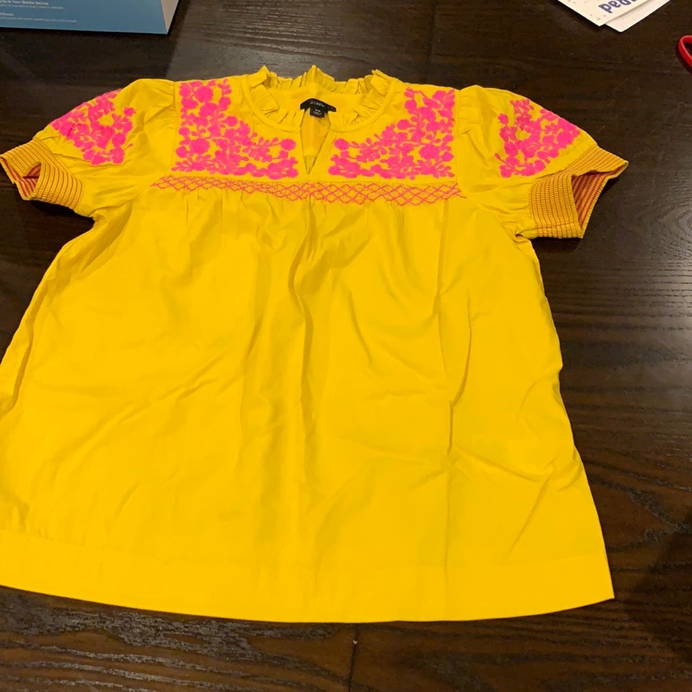 J. Crew embroidered blouse